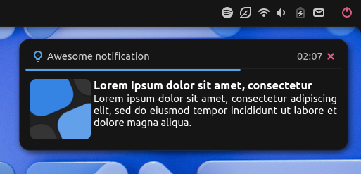 Notification popup